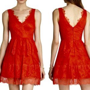 BCBGMAXAZRIA XXS VALENTINES DATE NIGHT COCKTAIL DRESS SEXY LACE RED DRESS